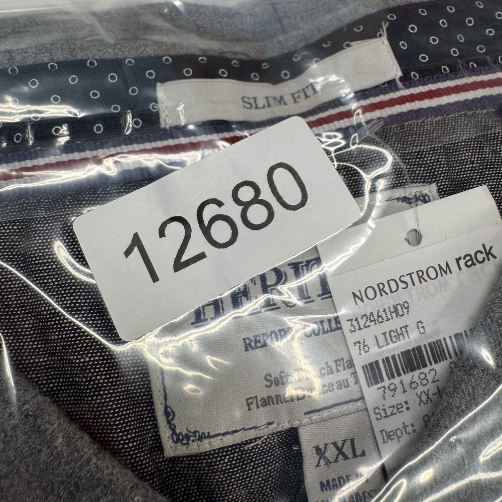 Heritage Report‎ Collection Mens 2XL Gray Soft Touch Flannel Slim Fit Shirt NEW - Picture 11 of 11